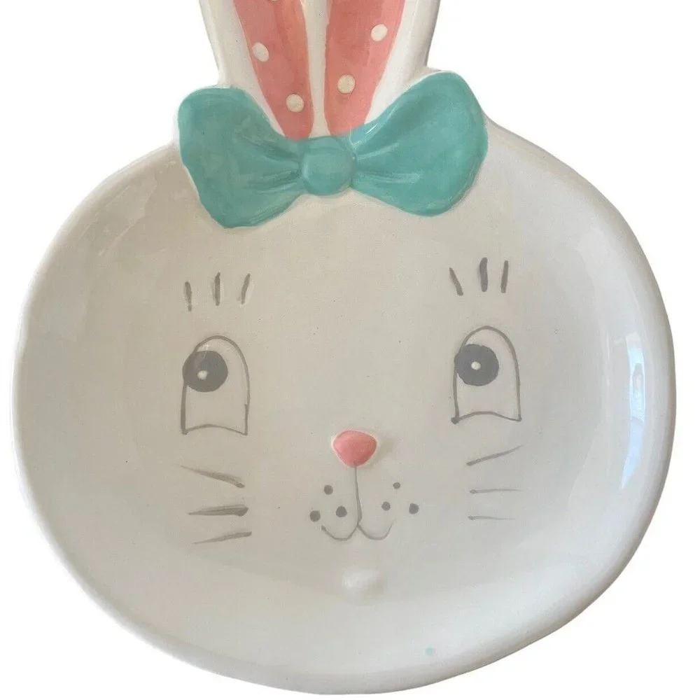 Johanna Parker-Transpac Easter Bunny Dottie Ceramic Spoon Rest,  New